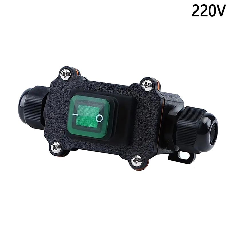 1 szt. Przełącznik kołyskowy 12V/24V/220V Przewód zasilający w linii Przełącznik kołyskowy morski Wodoodporna puszka przyłączeniowa do użytku zewnętrznego Złącze wysokoprądowe
