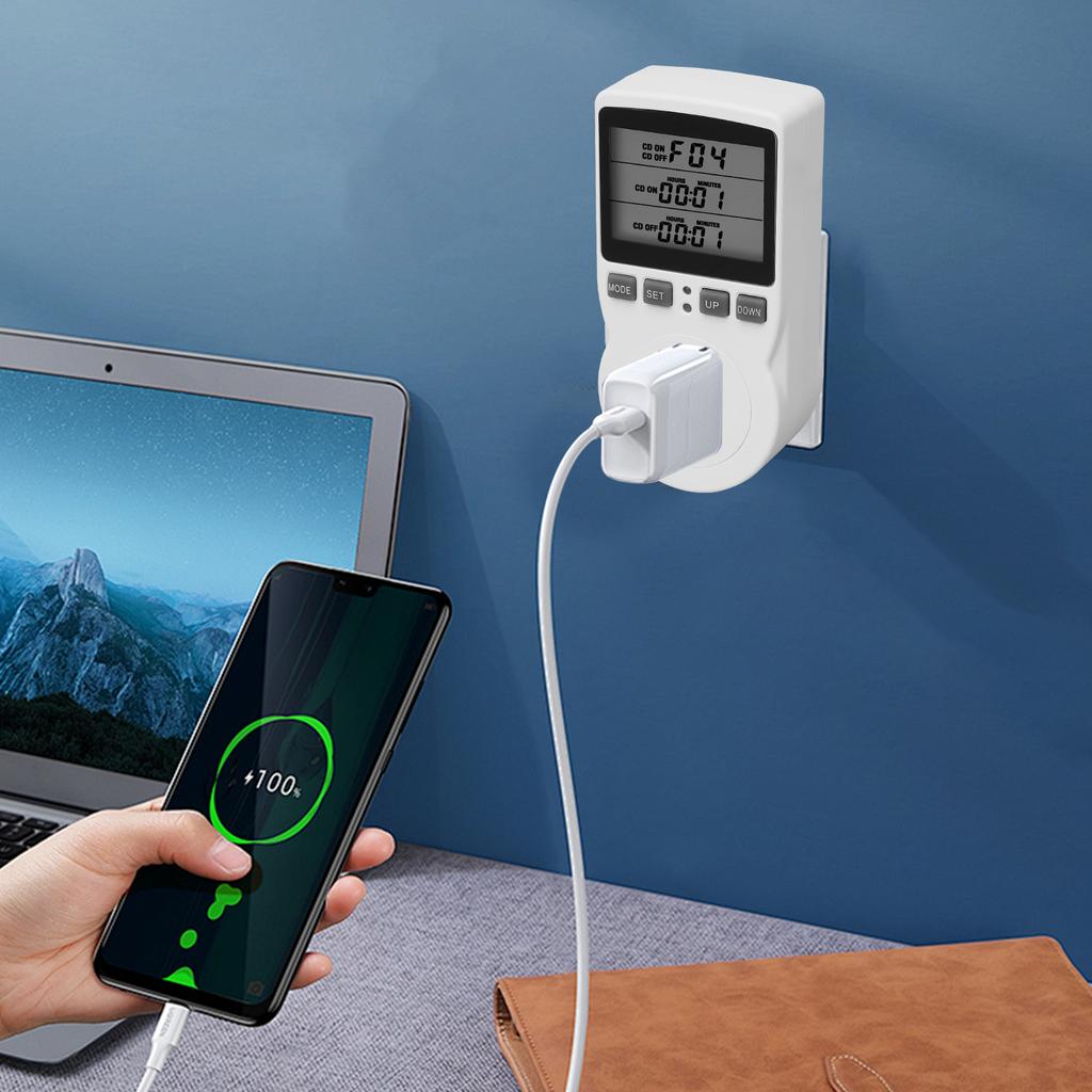 110V Digital Thermostat Outlet Plug,Temperature Controller Socket Heating Cooling Screen Lock Protection/Memory Function