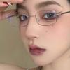 Gold Silk Small Square Eyeglasses Frames Luxury Business Lightweight Comfortable Decorative Glasses Without Lenses