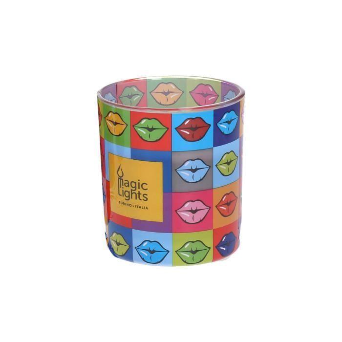 Bougie - Magic Lights - Pop Art - Ø7.5cm - H8.4cm - Décorative