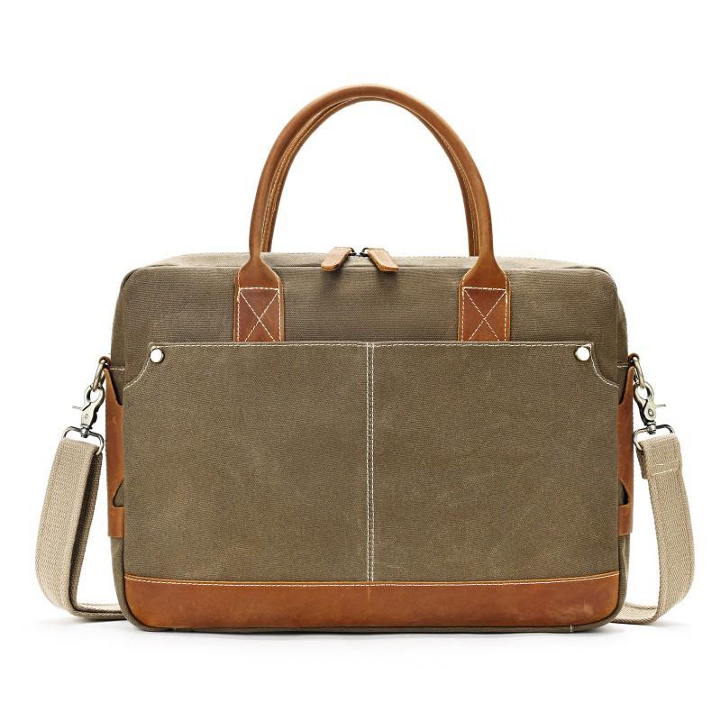 New Top Layer Cowhide Men s Business Handbag High-end Canvas Leather Laptop Bag Large Capacity Briefcase