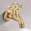 Solid Brass Vintage 2-Way Faucet, 1-In-2-Out Single Cold Quick-Shut Off 1/2" Washing Machine and Utility Sink Dual-Use Bibcock