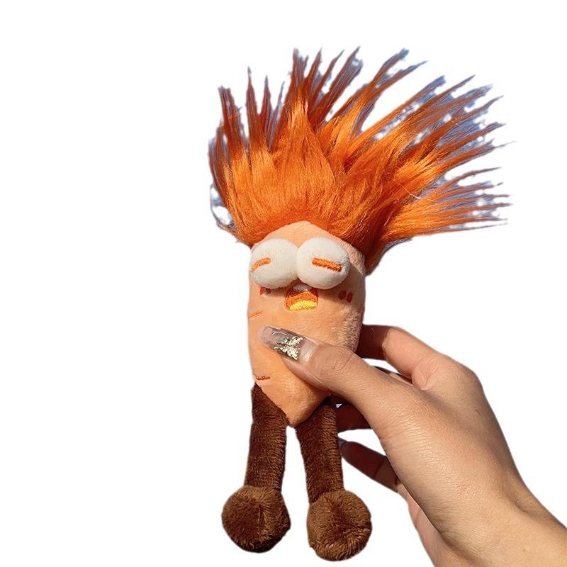 New Ugly Cute Funny Fried Vegetable Keychain Large Intestine Mouth Doll Bag Pendant Holiday Gift
