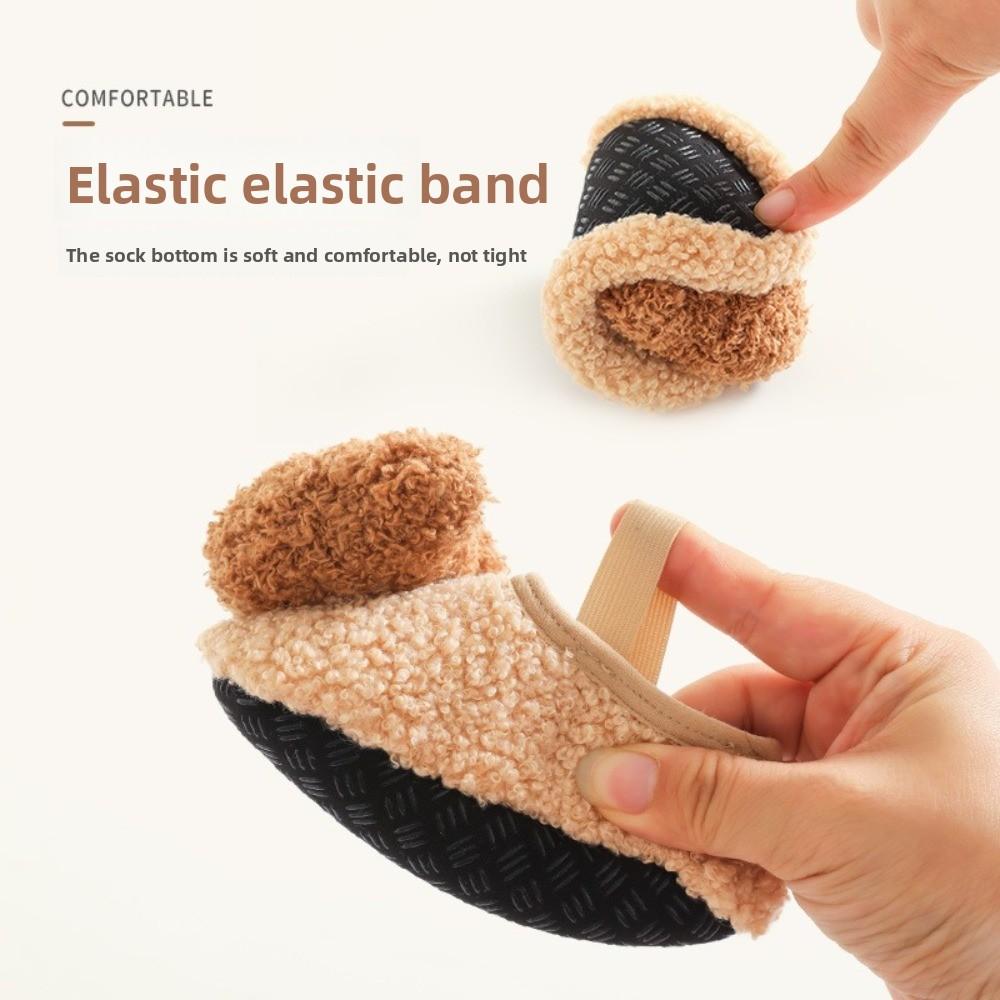 Cute Cartoon Bear Baby Slippers Winter Warm Baby Boat Sock New Infant Floor Socks