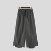 INCERUN Men Elastic Waist Irregular Layers Casual Loose Wide Leg Ankle Pants