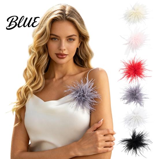 Accessoire Broche de Mariage Épingle pour Femme avec Design Plumeux Léger