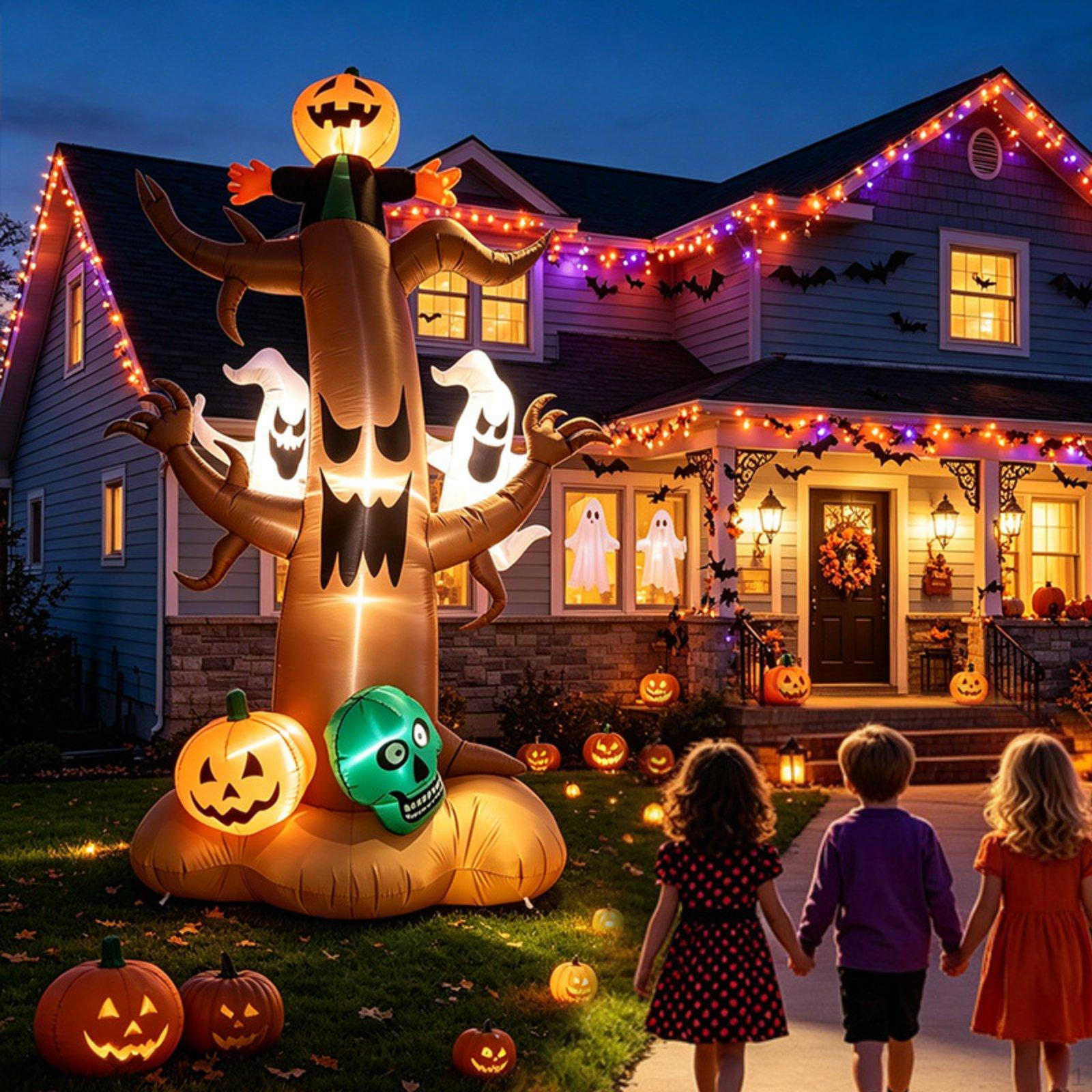 Halloween Inflatables Dead Tree Props Yard