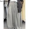 La Chapelle Women's Pleated High-Waisted Wide-Leg Trousers