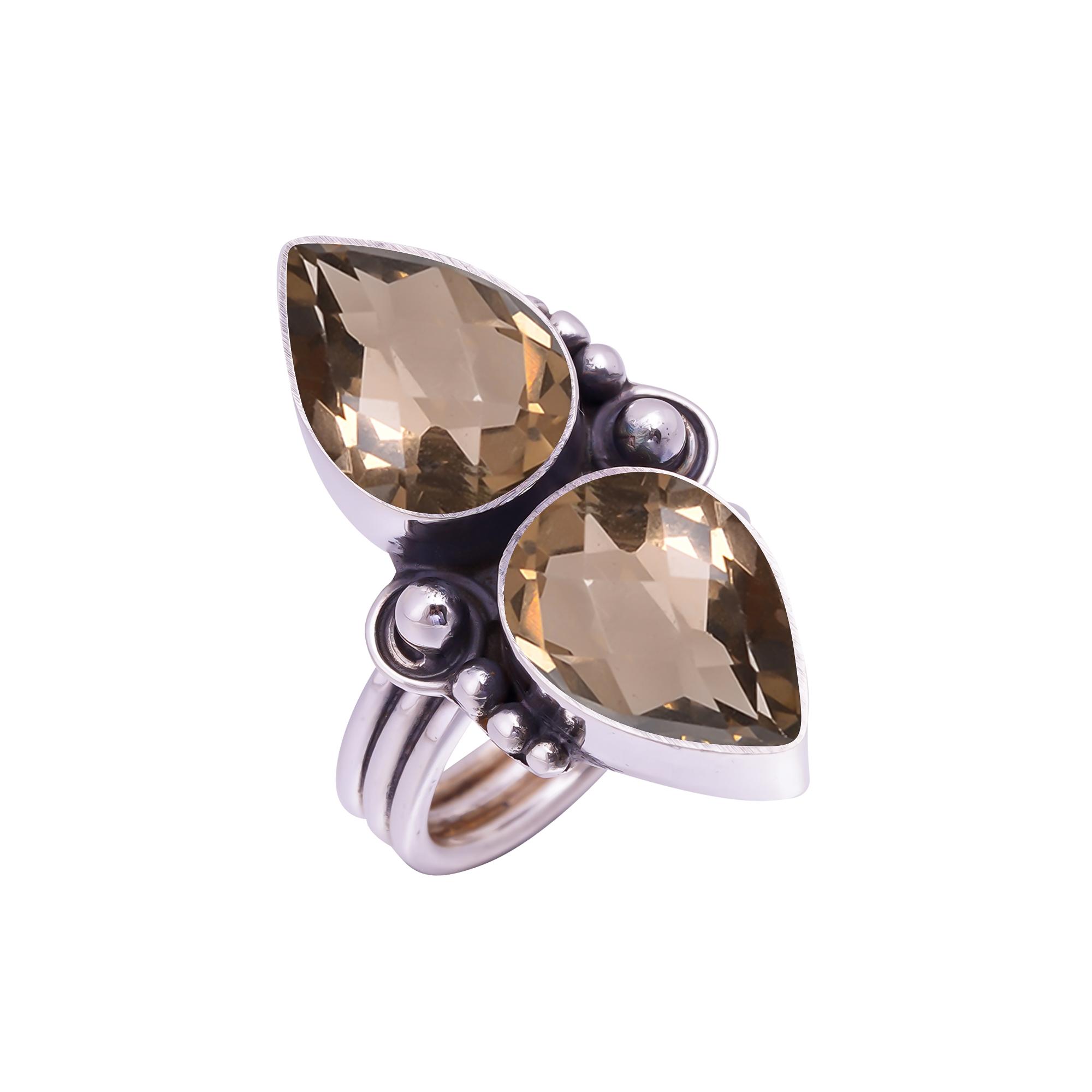 

Smokey Gemstone 925 Sterling Silver Ring V9360, Brown Ring, Pear Ring, Valentin s Day Gift, Gift For Her, Birthday Gift, Handmade Jewelry, Silver Jewe