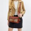 Coach Tabby 26 Classic Logo Buckle Closure Cow Leather Shoulder Handbag Medium Size Women's Brown and Caramel Color