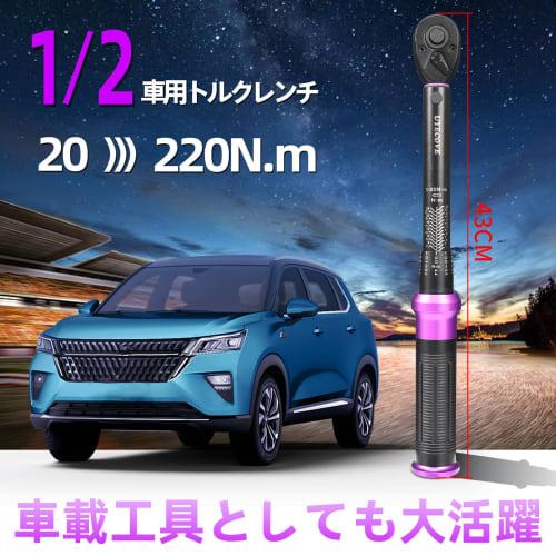 UYECOVE Torque Wrench, Car, Preset, 12.7 Mm (1/2 Inch) Drive, 20-220 N.m, Tire Change, High Accuracy }3%, Dual Scale, Left and Right Rotation, 72 Gear