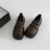 Fashion commuter black heightened platform small leather shoes women's 2025 new autumn and winter one-pedal British style loafers