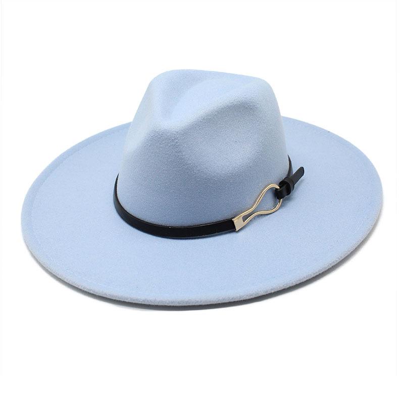Big Eaves Peach Heart Bump Top Woolen Metal Buckle Top Hat Men'S And Women'S Jazz Hat British Felt Hat
