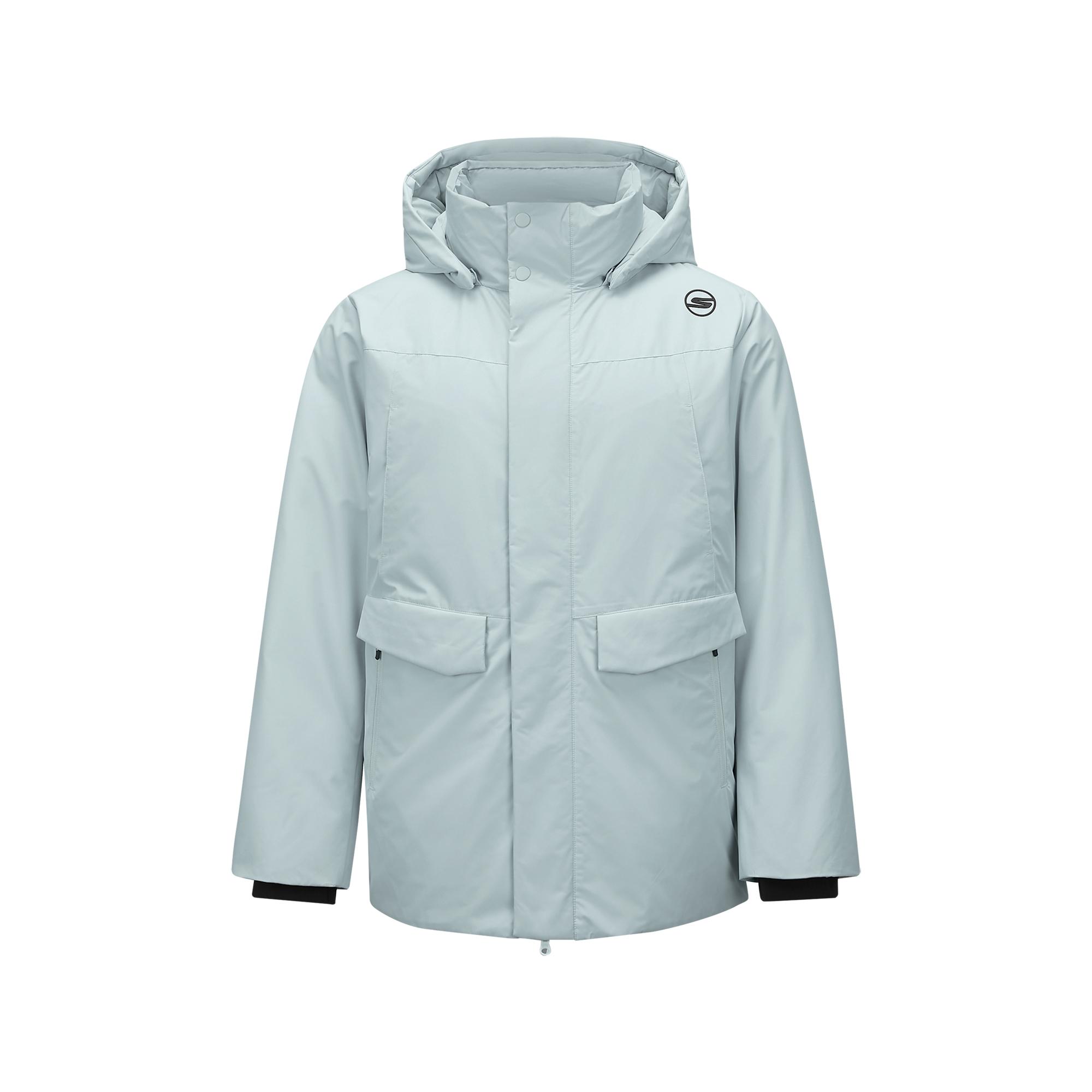 Skechers Basic Sports Series Fashion Comfortable Warm Loose Cotton Jacket Men Jackets Pearl-Blue P424M065-01MZ M