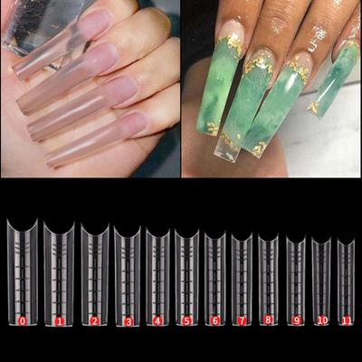 120Pcs Set False Nail Tips Form Fake Nails Nail Art Extension Mold Square Stiletto Tips Sharp End UV Gel Manicure Tool