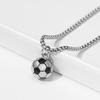 3D Football Necklaces For Men, Solid Stainless Steel Casual Scoocer Pendants, Sports Lover Boys Birthday Gifts Jewelry