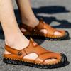 Summer Sandals Men Leather Classic Roman Sandals Comfort Slipper Outdoor Beach Rubber Flip Flops Men Water Trekking Sandals