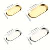 1 peça Bandeja Oval Premium de Aço Inoxidável - Armazenamento Espaçoso para Joias, Essenciais de Banheiro e Dim Sum - Durável, Resistente à Ferrugem e Fácil de Limpar