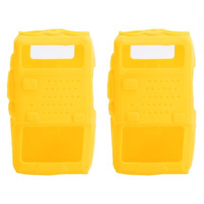 2 Stück Mini Walky Talky Silikon Schutzhülle Weiche Hülle Zwei-Wege-Radio Schutz für Baofeng UV5R(Gelb