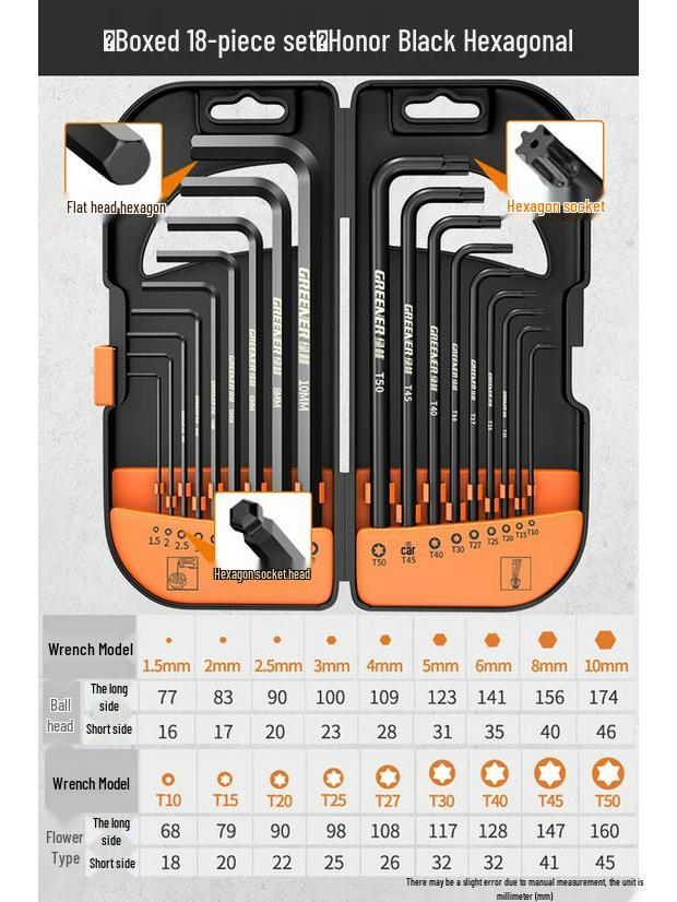 Green Forest 18-Piece Hex Wrench Set CN plug (adapter included)