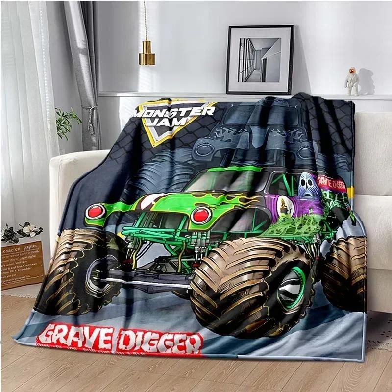 Monster Jam Grave Digger Truck Hot Wheels Sofadecke, leichte warme Isolierdecke, Bett, Büro, Auto, Knieschützer, Überwurfdecke