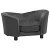 vidaXL Dog Sofa, Dark Gray, 69 X 49 X 40 Cm, Plush and Faux Leather
