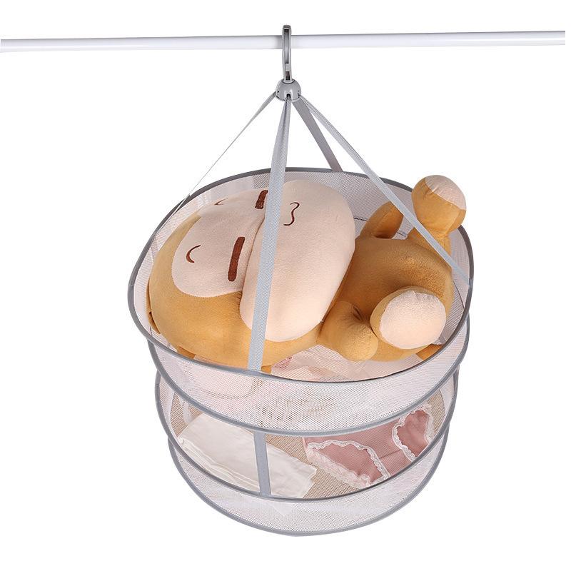 Foldable Double-layer Clothesline Socks Sweater Socks Artifact Clothesline Flat Mesh Bag Clothesline Drying Net 1PC