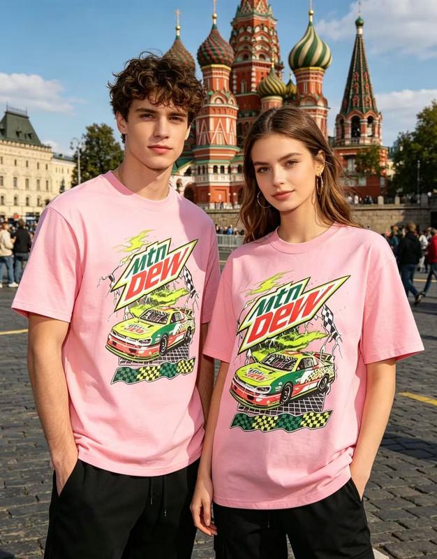 Men's Cotton T-Shirt, Quick Dry Breathable, Summer Casual Wear Mountain Dew Graphic T-Shirt New Unisex Shirt