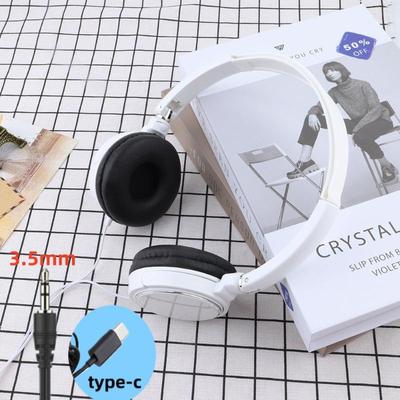 1 Stück 3,5 mm/Typ C Bass Stereo Kopfhörer Faltbares Verstellbares Kopfband Kabelgebundene Kopfhörer für Mobiltelefon und Computer