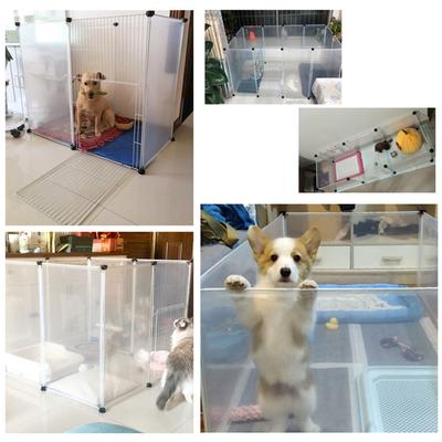 Pet Playpen Dog Exercise Pen Large Portable Dog Fence with Door 12 Panel for Small Dogs Cats Pets