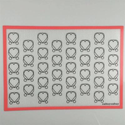 Silikon Backmatte mit Herzmuster für den Ofen, Antihaft Wiederverwendbare Backblech-Einlage zur Herstellung von Macarons, Keksen, Gebäck
