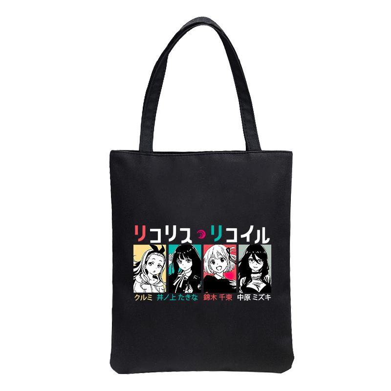 Women S Shoulder Bag Lycoris Recoil Cartoon Canvas Bag Handbag 33*39