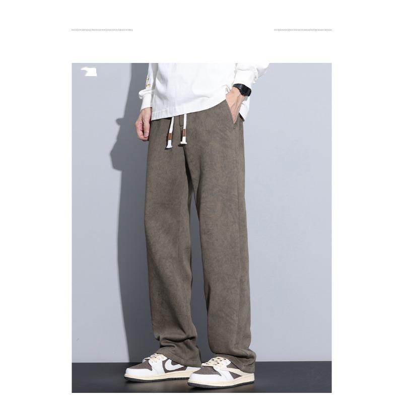 

Весенние и осенние мужские тонкие быстросохнущие дышащие свободные прямые спортивные брюки для активного отдыха с драпировкой широкие брюки мужские повседневные брюки одежда 4XL кофейный