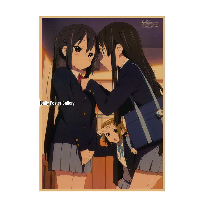 

K-ON! Kraft Paper Anime Poster for Dorm, Bar, or Cafe Wall Décor. 29.7X42cm(A3 size）