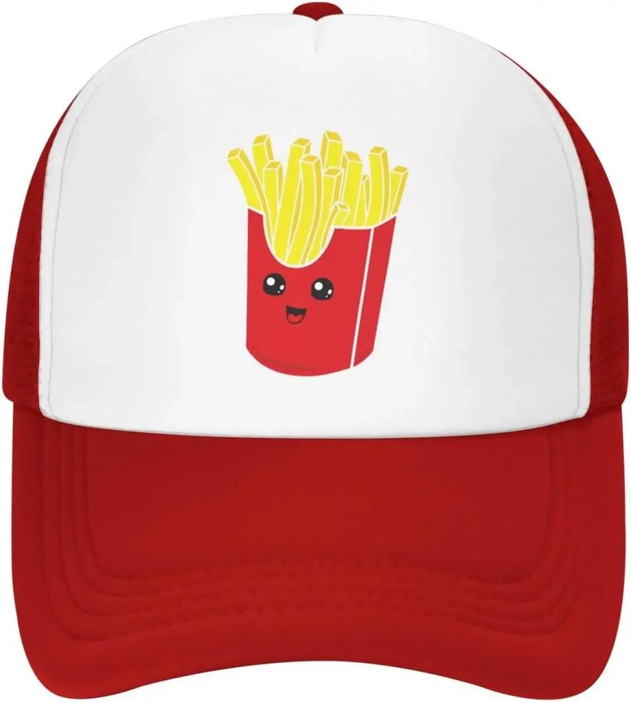 Nouvelle Casquette Dad Mesh Drôle Mignonne Frites Réglable Lavée Baseball Casquette Usée Balle Trucker