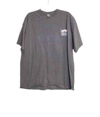 Gildan Gray Bama Exterminating Graphic T-Shirt Unisex 2XL Cotton Short Sleeve