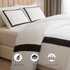 Capa de Edredom Padrão Linha Preta Série Roupa de Cama de Hotel Três Peças Capa de Edredom Estampa Nórdica Simples
