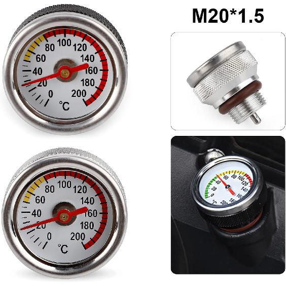 M20x1.5 Oil Temp Temperature Gauge Filler Caps for Motorcycle 0-200℃ Gauge Engine Valves Caps
