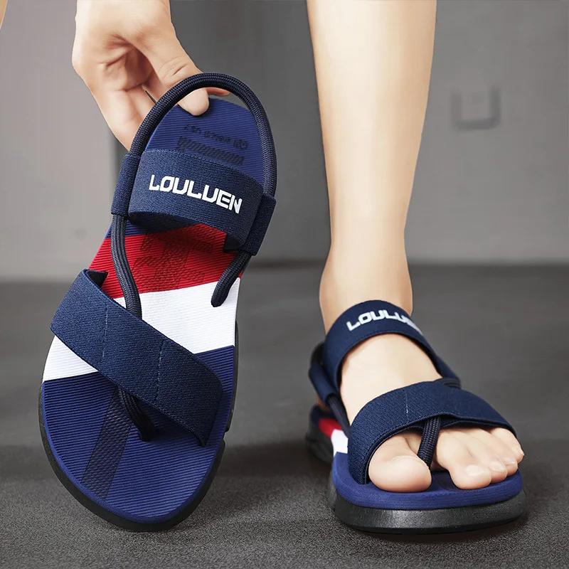 Fashion Summer Man Slippers Trend Ankle Wrap Shoes Slip-resistant Slide Sandals Lightweight Outdoor Beach Male Slipper Zapatillas Hombre