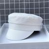 High Waist And Short Edge Show The Face Small Spring And Summer Breathable Imitation Cotton And Linen Flat Top Hat Men'S And Women'S Beret Cotton
