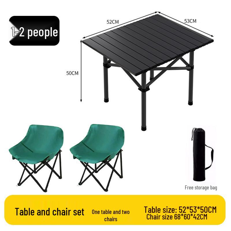 Portable Folding Chair and Table Set for Camping, Fishing, Dining, Street Vendors, Barbecue, and Outdoor Self-Driving Tours.
