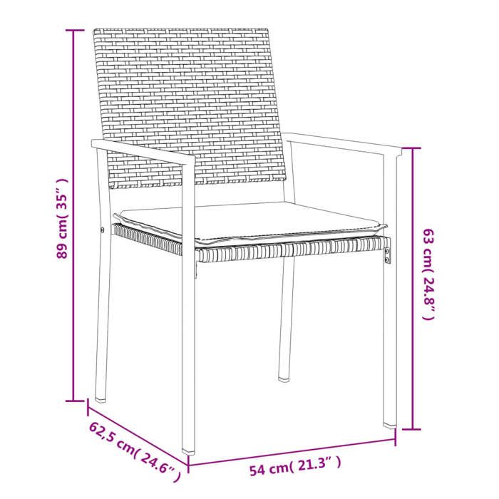 VidaXL Garden Dining Set 5 Pcs Cushions Wicker Steel, Dining Set, Outdoor Dining Set, 3187009