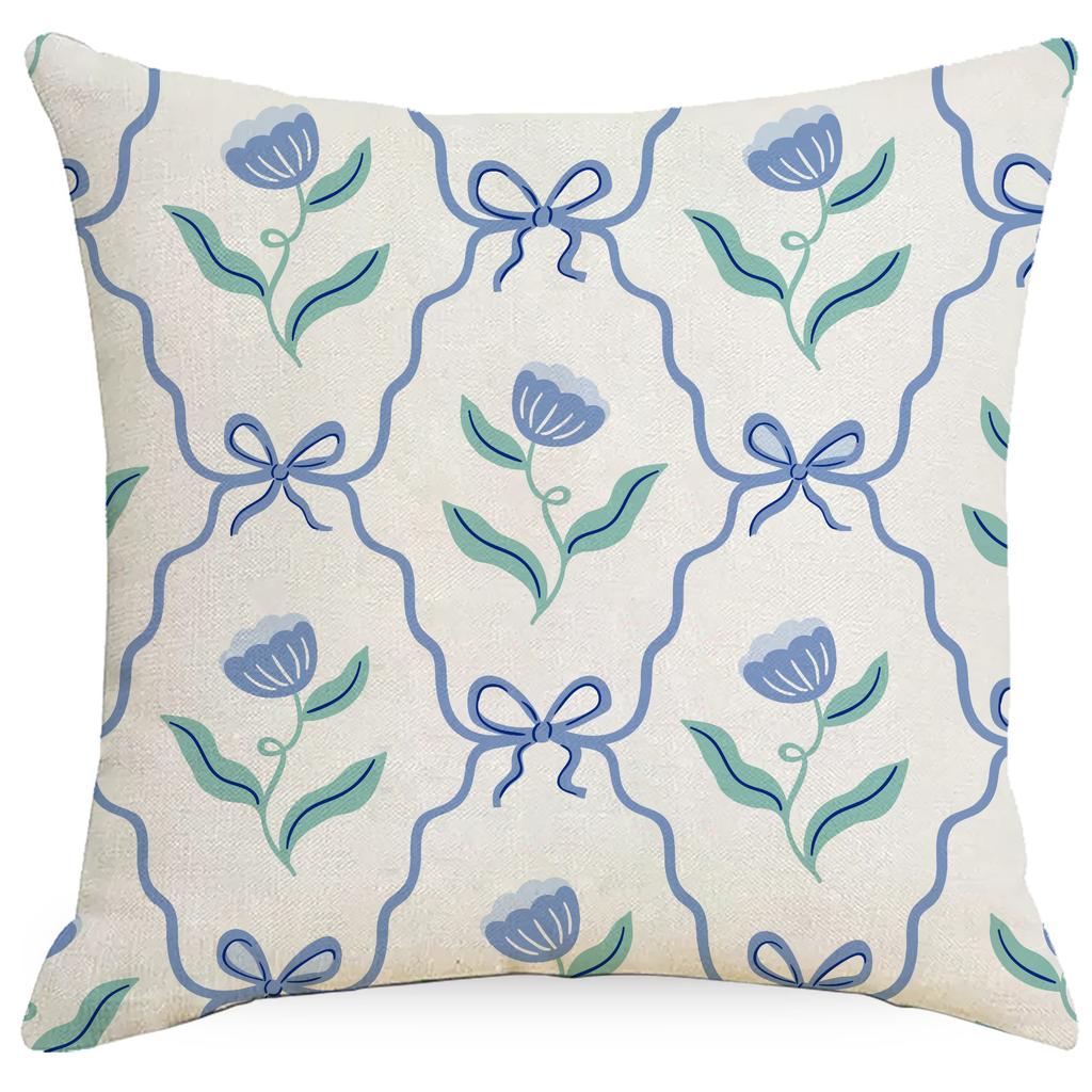 New Small and Fresh Floral Print Pillowcase Home Living Room Sofa Cushion Pillowcase