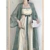 Song Dynasty Style Improved Hanfu Set - Chest-High Suspender One-Piece Skirt Chinese Traditional Elegant Daily Wear Dress