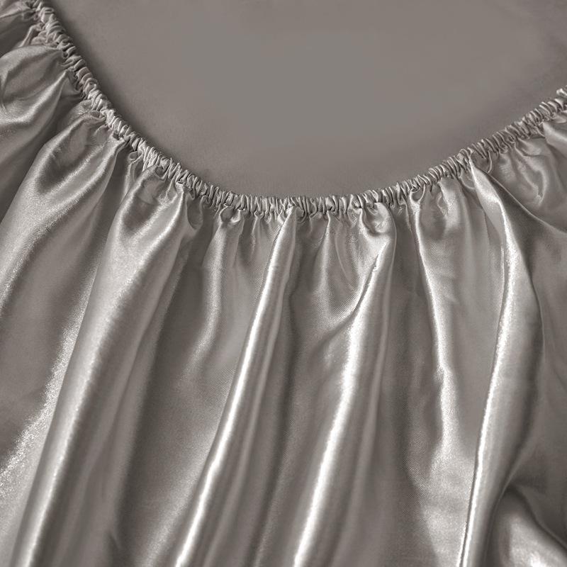 Přiléhavé prostěradlo z ledového hedvábí: Letní jednobarevný, k pokožce šetrný, chladivý, protiskluzový chránič matrace