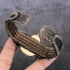 Cameo, Moonstone Handmade Copper Wire Wrap Cuff Bangle Adjustable Z7i86