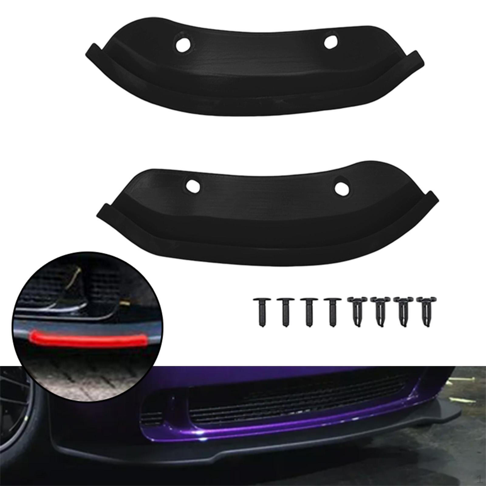 

2 Pieces Front Lip Splitter Protector Corner Accessory Easy Installation Exterior чорний