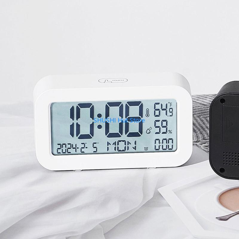 Digital Alarm Clock with Accurate Time Display Bedside Clock with LED Backlights D57B
