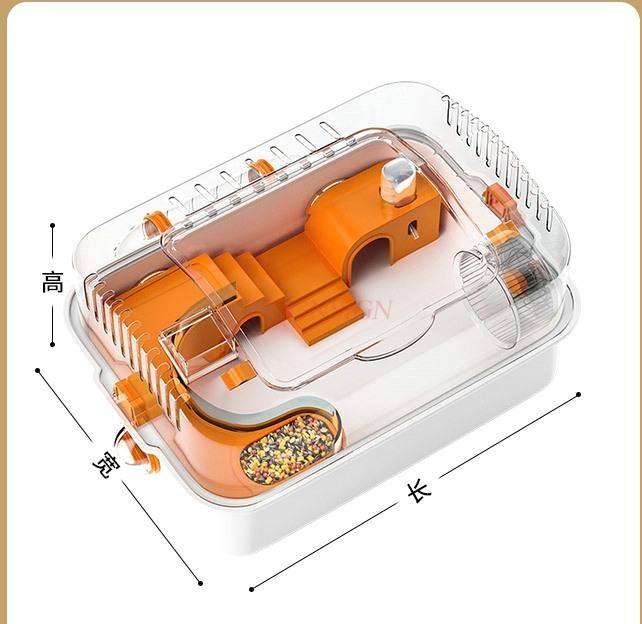 Hamster Cage Acrylic Tunnel Cage Gold Wire Bear Cage Special Anti Bite Luxury Hamster Supplies
