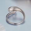 Verstellbarer silberner Tropfenring mit Perle, Silber 925